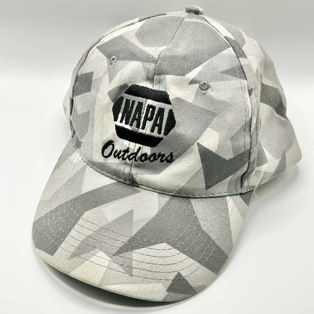 NAPA Outdoors Camo Design Hat Cap Adjustable Strapback Gray Casual Sports